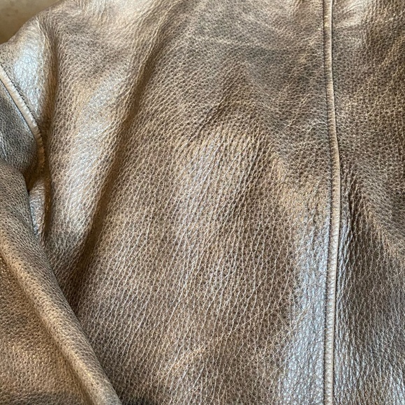 Eddie Bauer Vintage Brown Leather Distressed Lined Mens Casual Coat- Sz-XL - Picture 14 of 16